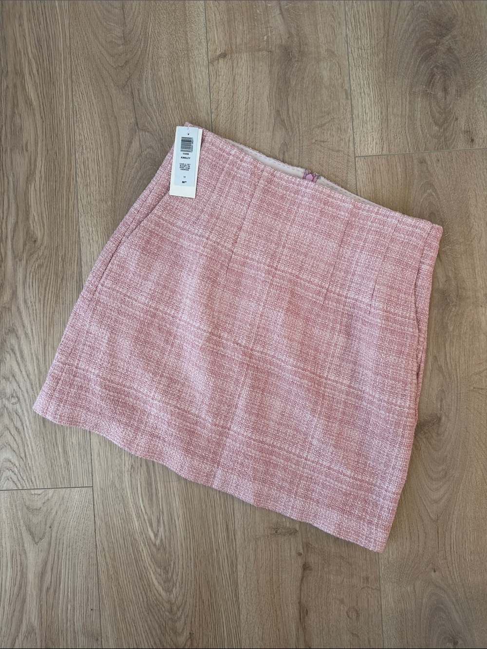 Aritzia Babaton Pink Tweed Mini Skirt